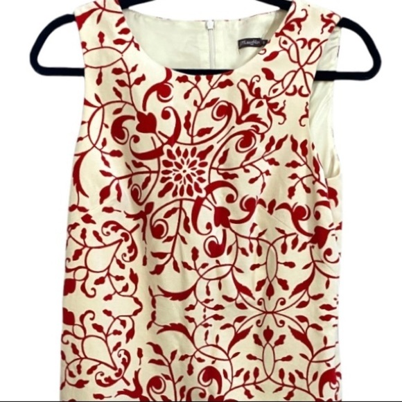 J. McLaughlin Kim Dress NWT Velvet Soft in Bavaria Print Size 0 Cream Red - Picture 2 of 9